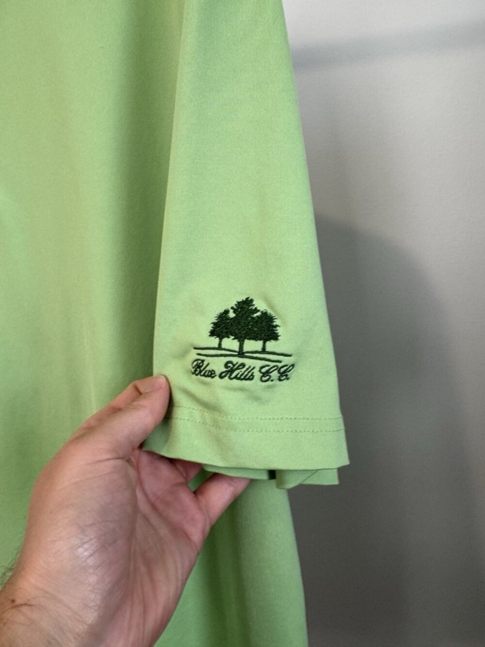 Fairway & Greene Golf Polo Men's Large Green Blue Hill CC Solid - Picture 5 of 11